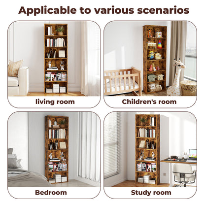 Levede 6 Tier Bookcase Shelves Storage Tall Bookshelf Organizer Display Home