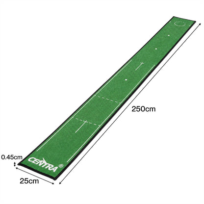 Centra Golf Putting Mat 250cm Nylon Surface 10-Speed Roll Indoor Outdoor Green