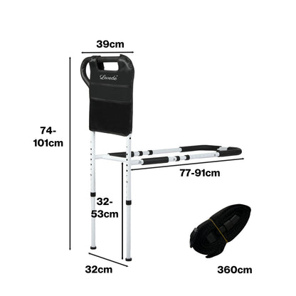 Levede Bed Rail Frame Adjustable Bedside Support Bar Bedroom Handle Storage Bag