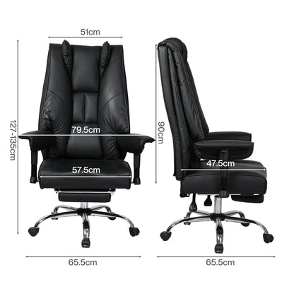Levede Office Chair Big Tall High Back Heavy Duty PU Recliner Executive Chair