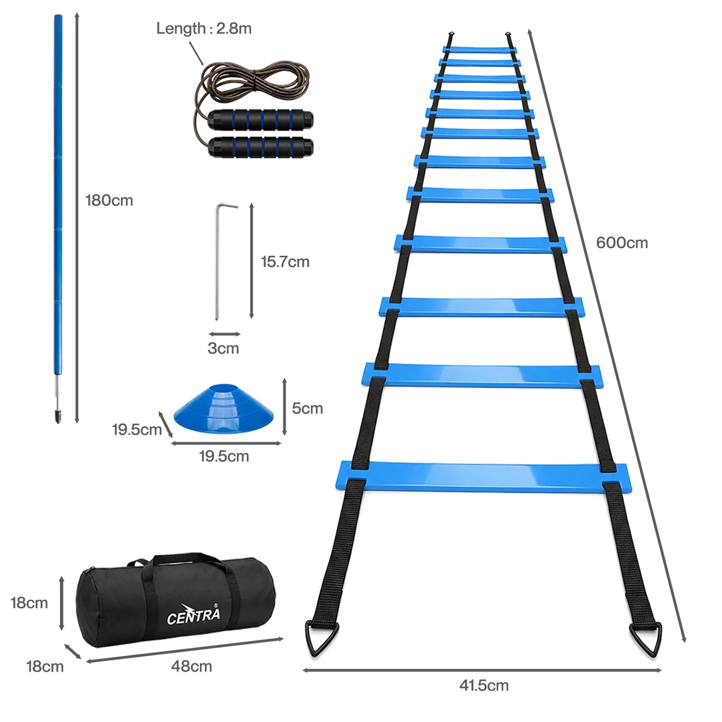 Centra Football Agility Training Poles Set Speed Soccer Training Equipment
