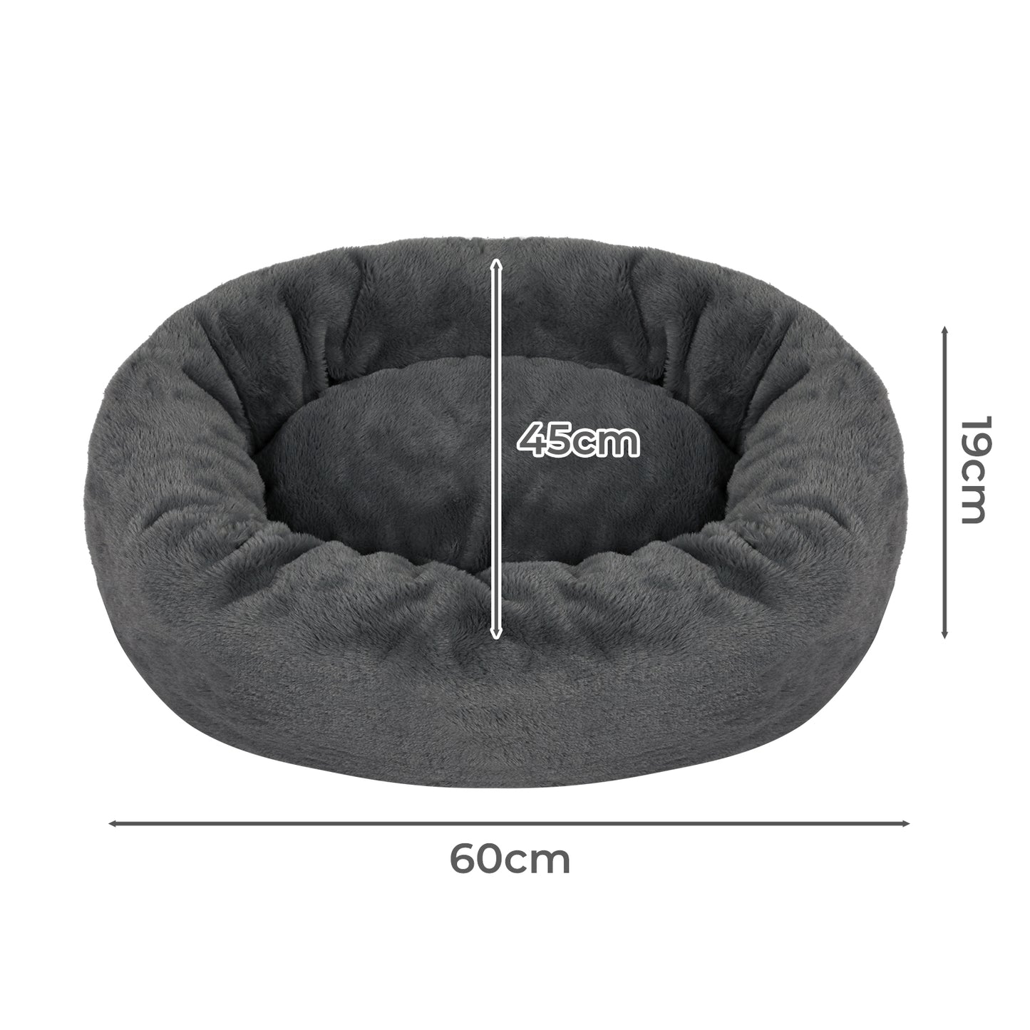 Skylos Dog Bed Small Donut Soft Plush Pet Cat Beds Calming Anti Anxiety Washable