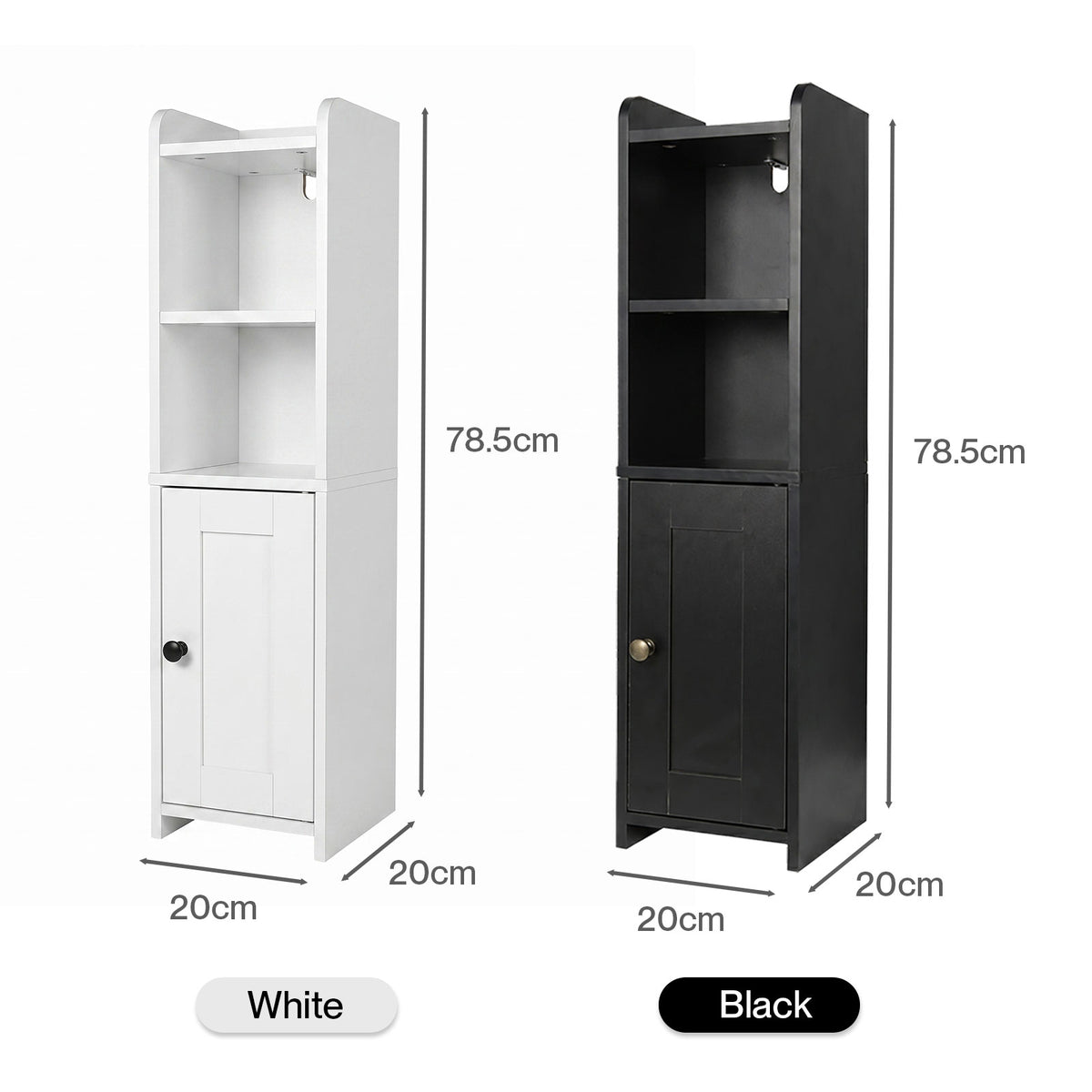 Levede Bathroom Cabinet Slim Corner Storage Adjustable Shelves PB MDF