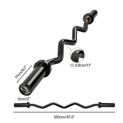 Centra EZ Arm Curl Bar Weight Lifting 4ft Olympic Barbell for 2'' Weight Plates