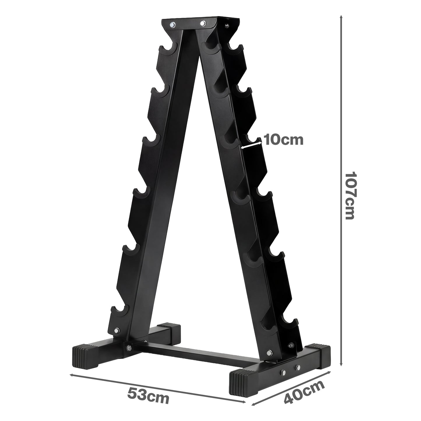 Centra Hex Dumbbells Stand 5-40kg Set Weight Storage Holder Rack Steel 6 Tier