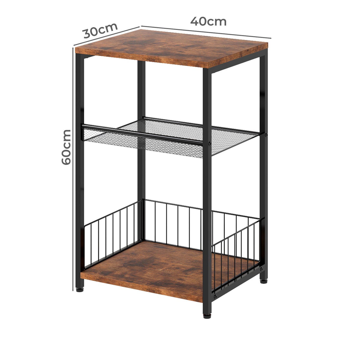 Levede Sofa Side Table with Storage 3 Tier Bedside End Table Living Room Bedroom