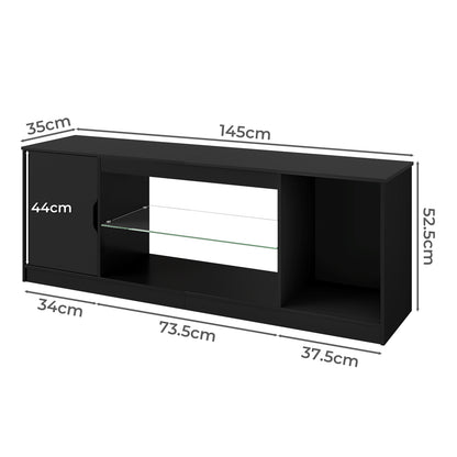 Levede TV Cabinet  with LED Lights Entertainment Unit Cupboard Storage 145cm MFC