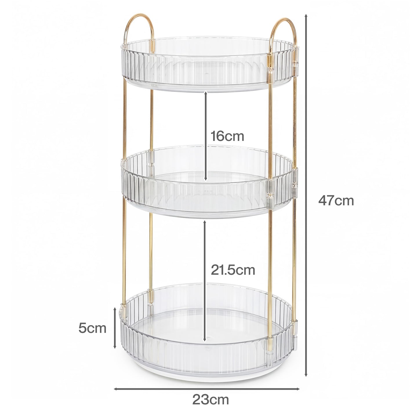 ilus Makeup Organiser 360 Rotating Spinning 3 Tiers Cosmetic Organizer White