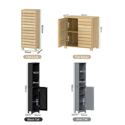 Levede Bathroom Storage Cabinet Freestanding Cupboard Adjustable Shelf Unit