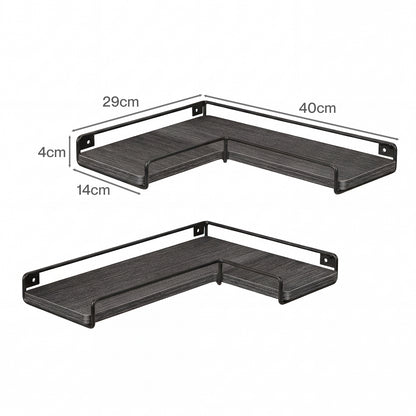 Levede Wall Shelves Floating 2pc Kitchen Corner Shelf Unit Home Sotrage Decor