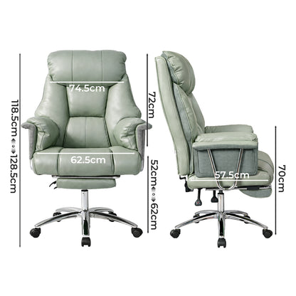 Heavy Duty Executive Office Chair Wide Spring Cushion Recliner with Footrest