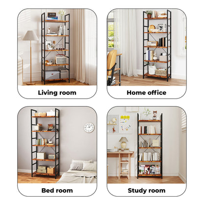 Levede Ladder Shelf Bookcase 5 Tier Bookshelf Display Cabinet Steel Heavy Duty
