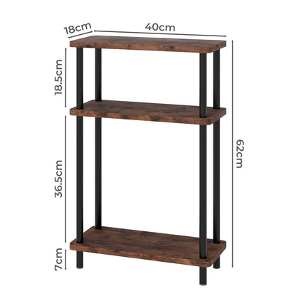 Levede Slim Side Table 3 Tier Narrow Sofa End Table Bedside Storage Stand