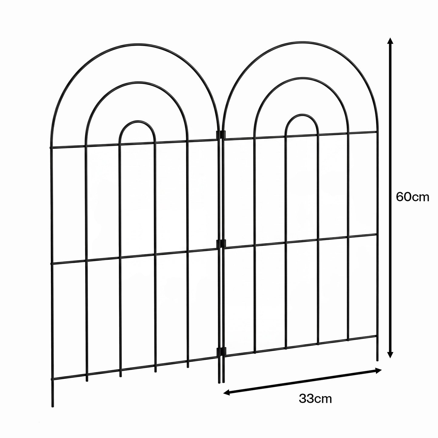 Mountview Garden Fence 10pc Metal Dog Fence Picket Fence Black Steel