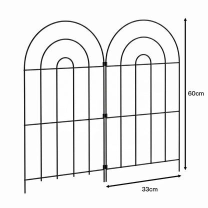 Mountview Garden Fence 10pc Metal Dog Fence Picket Fence Black Steel