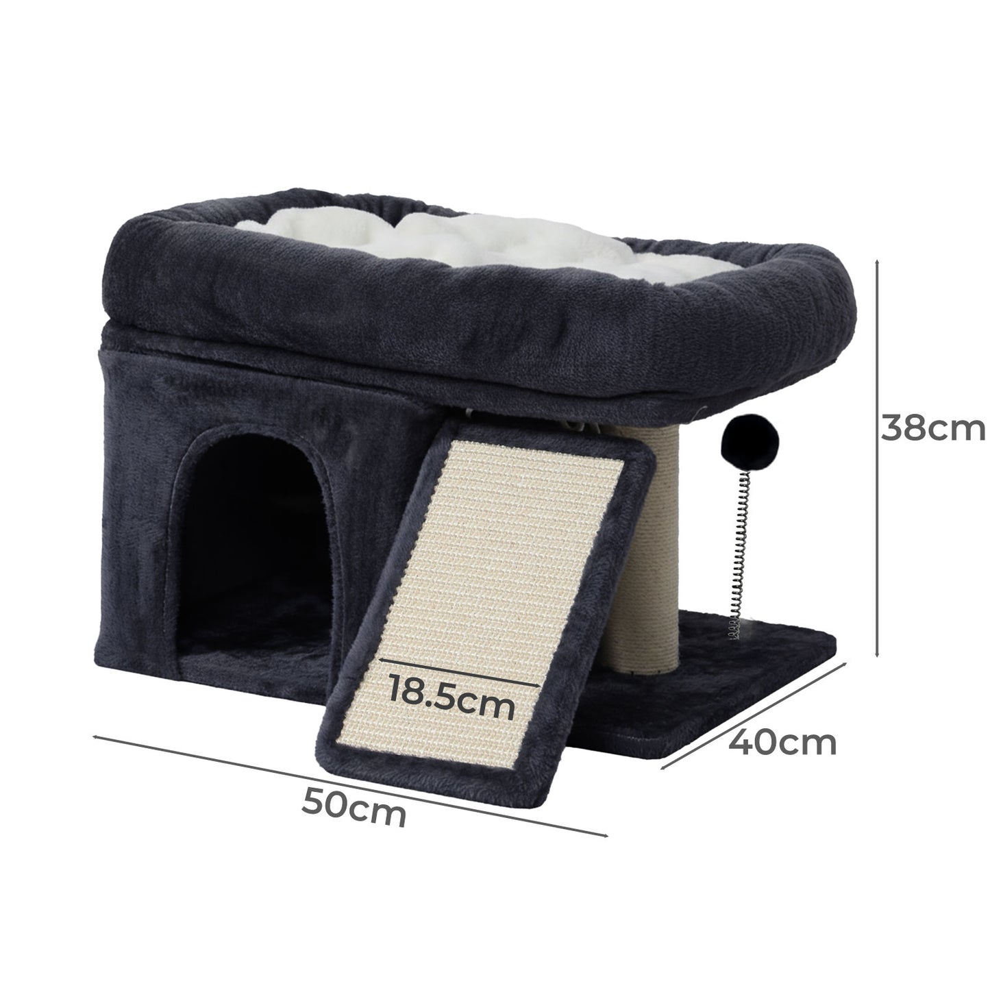 Skylos Cat Tree Tower Big Perch Bed Spacious Condo with Sisal Scratching Post