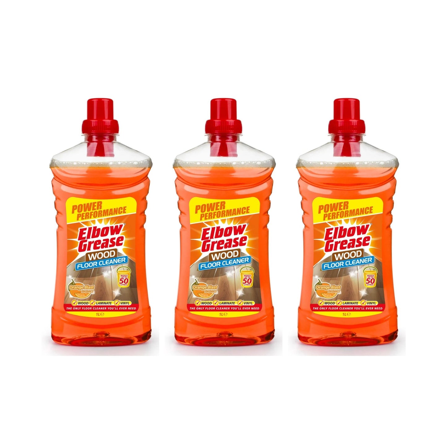 Elbow Grease 1L Orange Wood Floor Cleaner x3