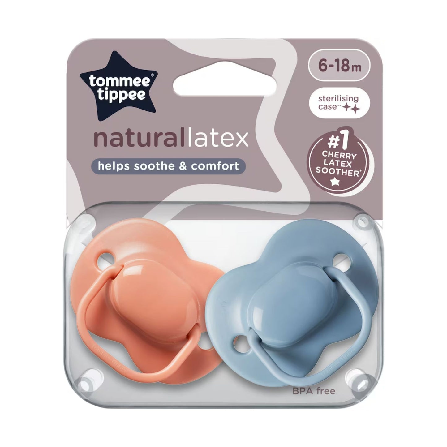 Tommee Tippee Cherry Latex Soother 6-18m 2pk