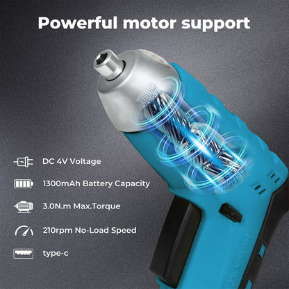 Traderight 47pcs Cordless Screwdriver Set 1300mAh Rechargeable 3.0N.m Torque