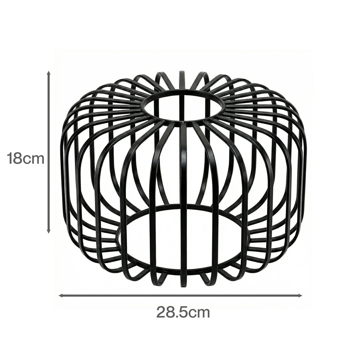 Emitto Industrial Ceiling Pendant Light Shade Black Metal Cage Lamp Shade 28.5cm