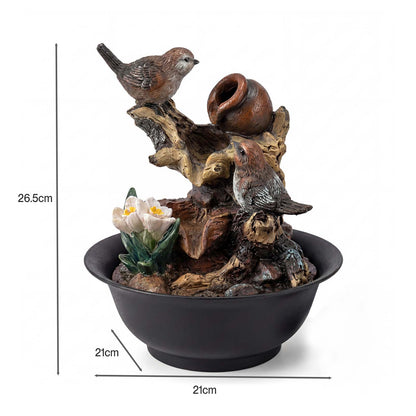 Spector Water Feature Indoor Fountain with LED Light Resin Black