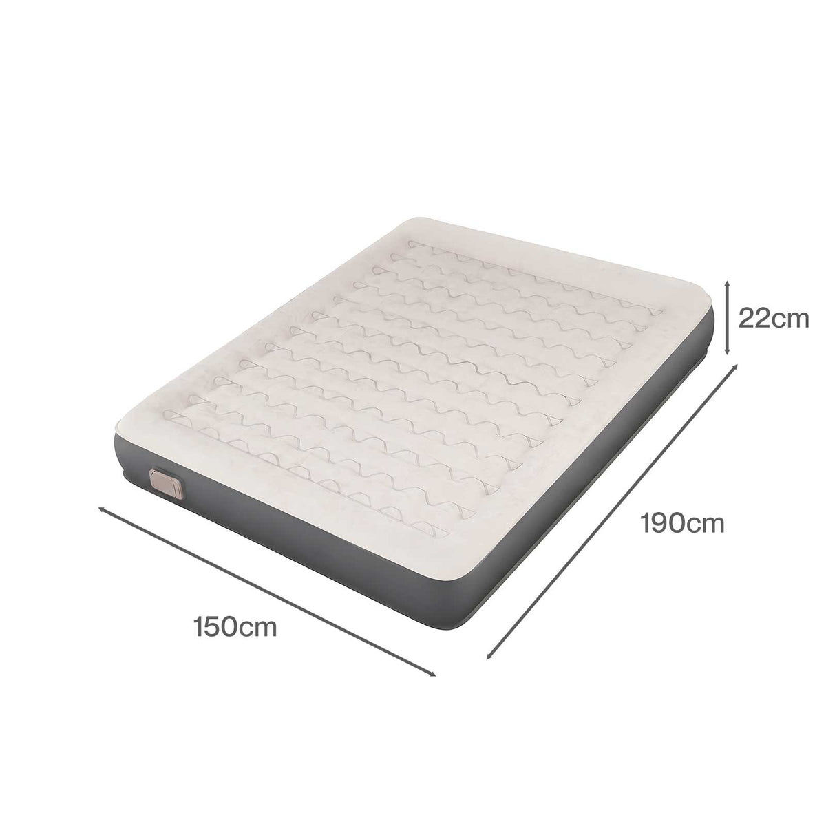 Lavio Inflatable Mattress TPU Airbed Rechargeable Pump Double Camp Bed Grey