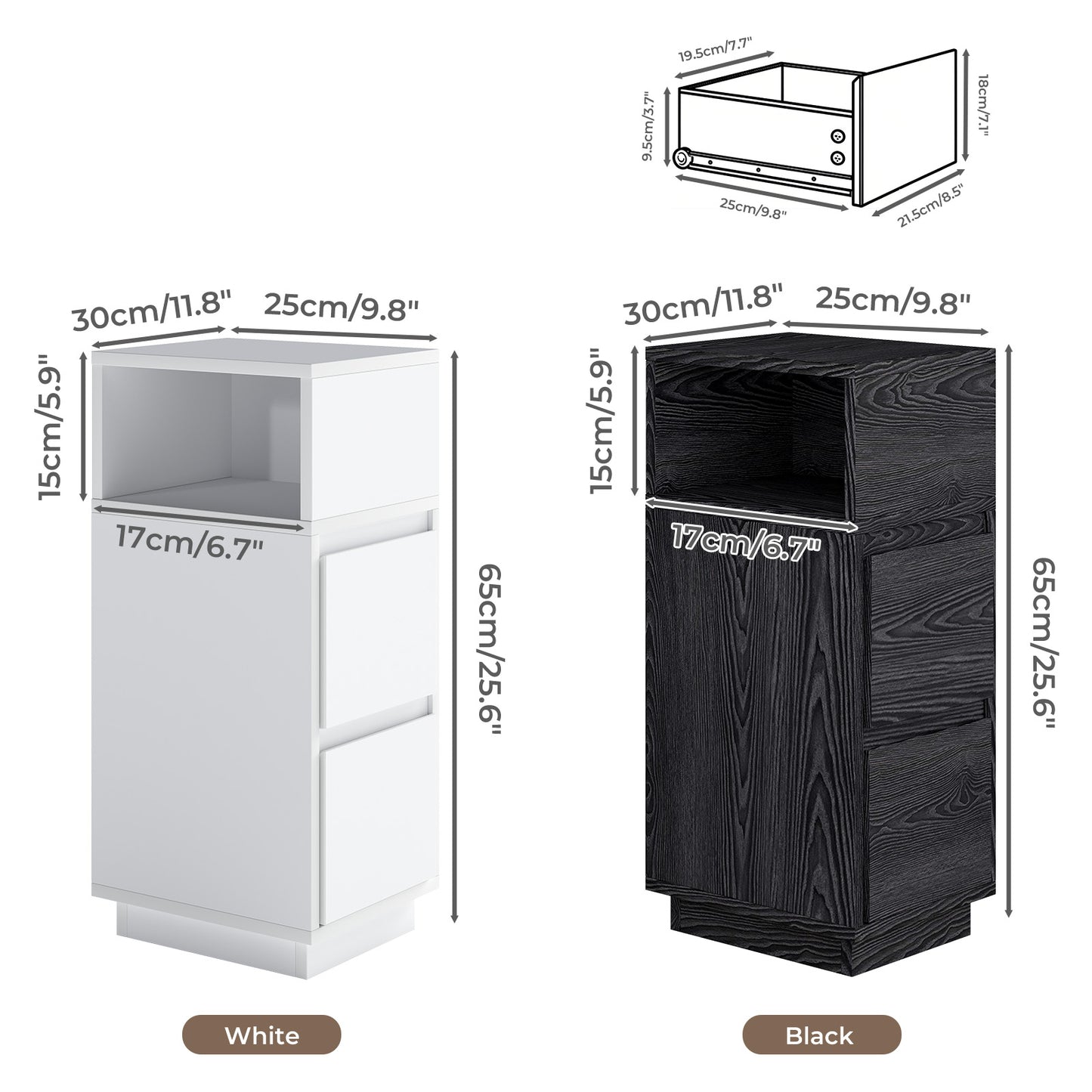 Levede Bedside Table with Drawer Storage Nightstand Cabinet End Table Bedroom
