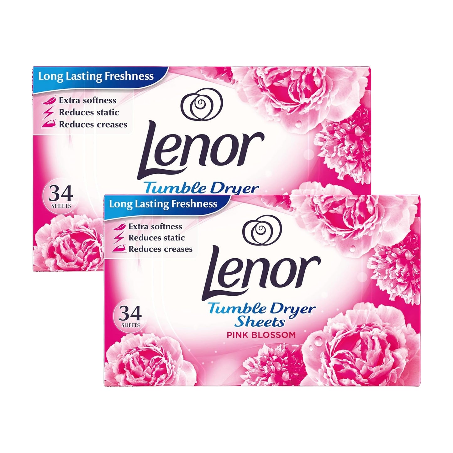 Lenor Tumble Dryer Sheets Pink Blossom 34 Pack x2