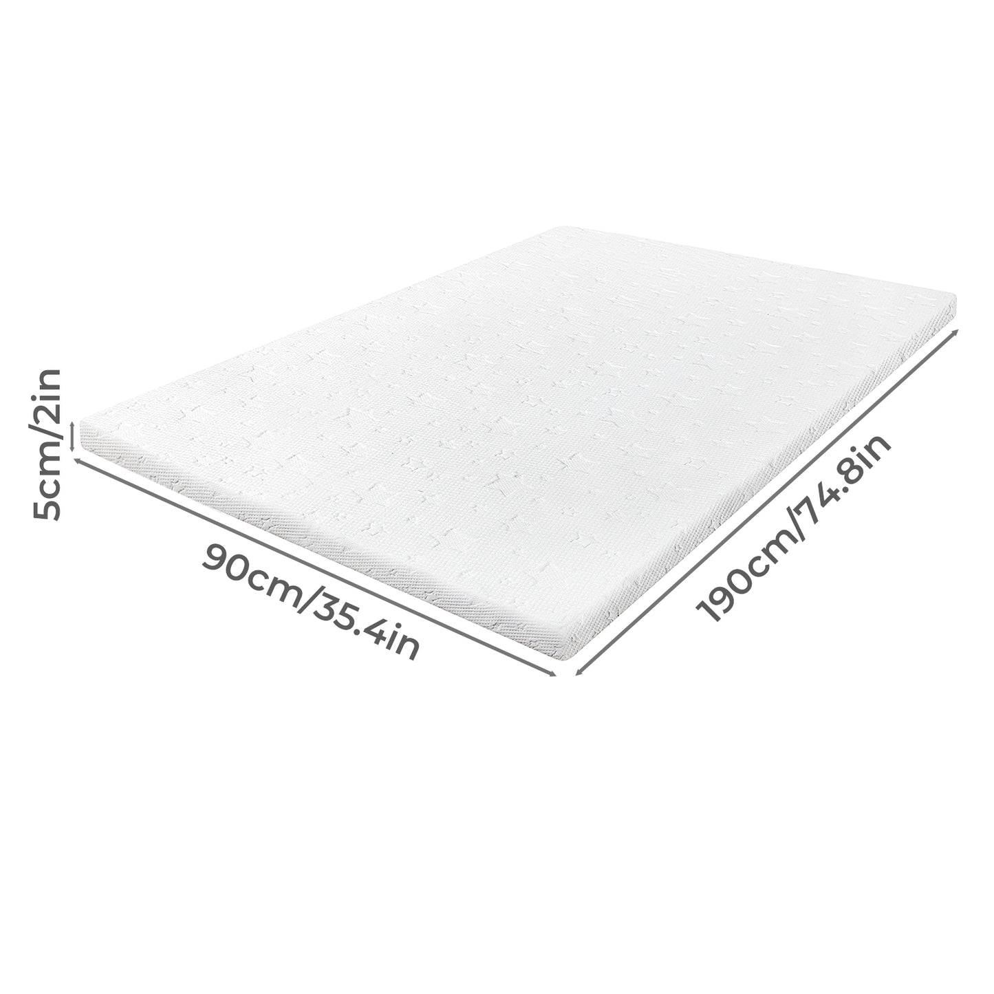 Lavio Single Bed Mattress Topper 5cm Memory Foam Pressure Relief Washable Cover