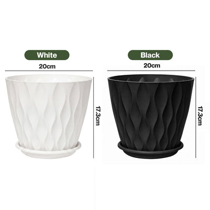 TOQUE Plant Pots 5Pc Plant Pots Indoor Drainage PP Plastic