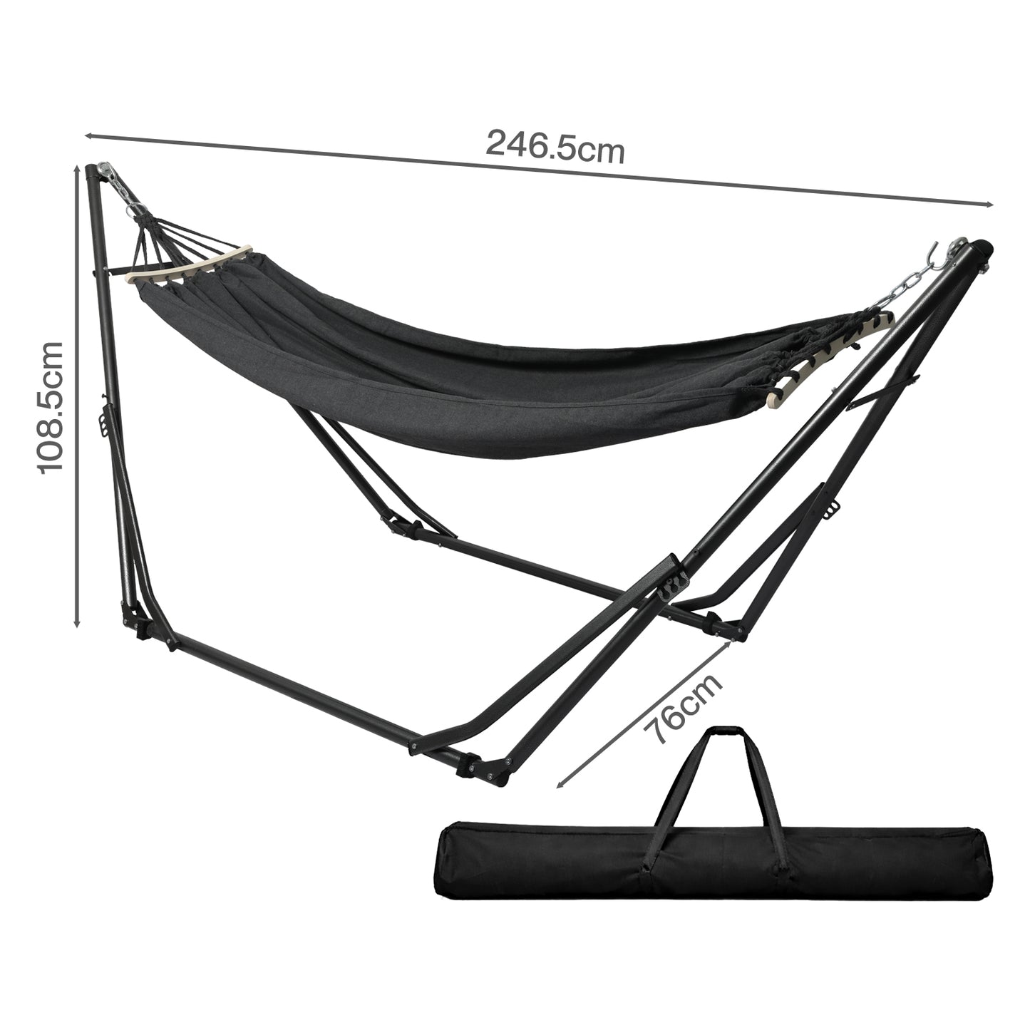 Mountview Foldable Hammock Chair Bed Hanging with Stand Outdoor Camping 200KG