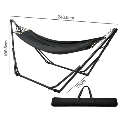 Mountview Foldable Hammock Chair Bed Hanging with Stand Outdoor Camping 200KG
