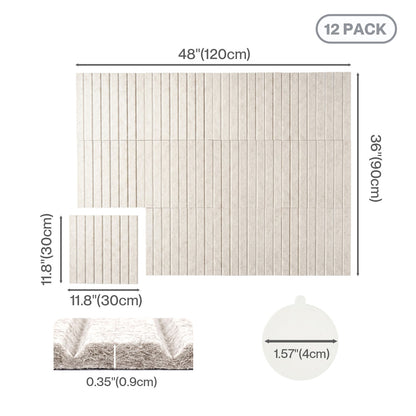 Levede Felt Notice Board 12PCS Wall Tiles Pin Board Self Adhesive Beige 30x30cm