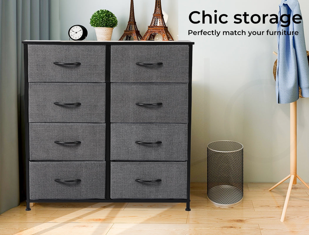 Levede Fabric Chest of 8 Drawers Storage Organizer Bedroom Home Furniture Unit