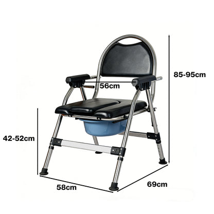 Levede Folding Commode Chair Adjustable Height Bedside Toilet Shower Seat 150kg