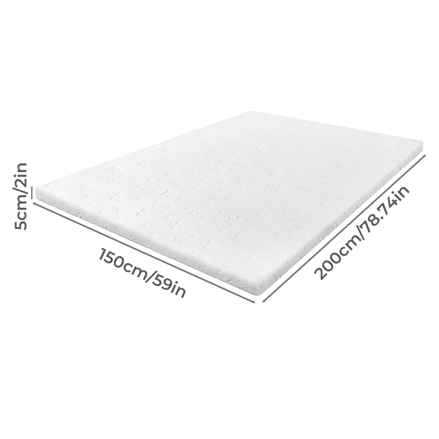 Lavio King Mattress Topper Memory Foam 5cm Bamboo Charcoal Washable Non Slip