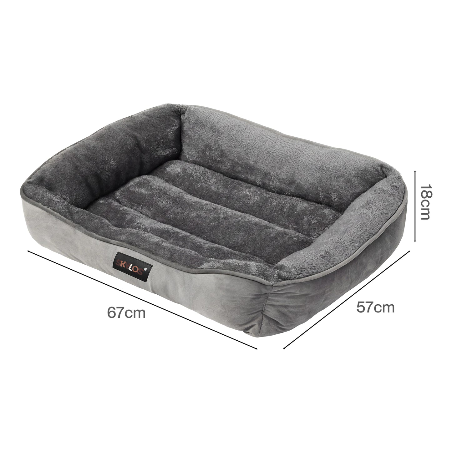 Skylos Orthopedic Dog Bed Soft Arctic Velvet Small Pet Bed Mattress Anti-Slip