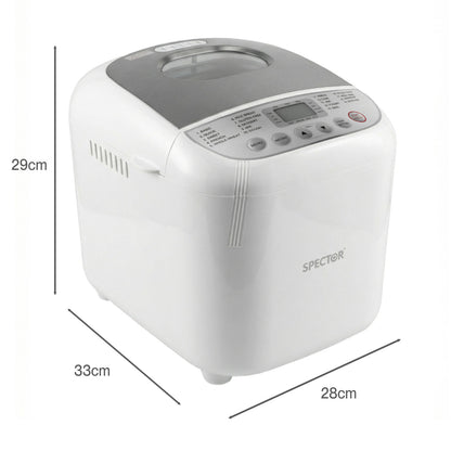 Spector Automatic Bread Maker Machine 2LB 19 in 1 600W Non Stick Stainless Steel