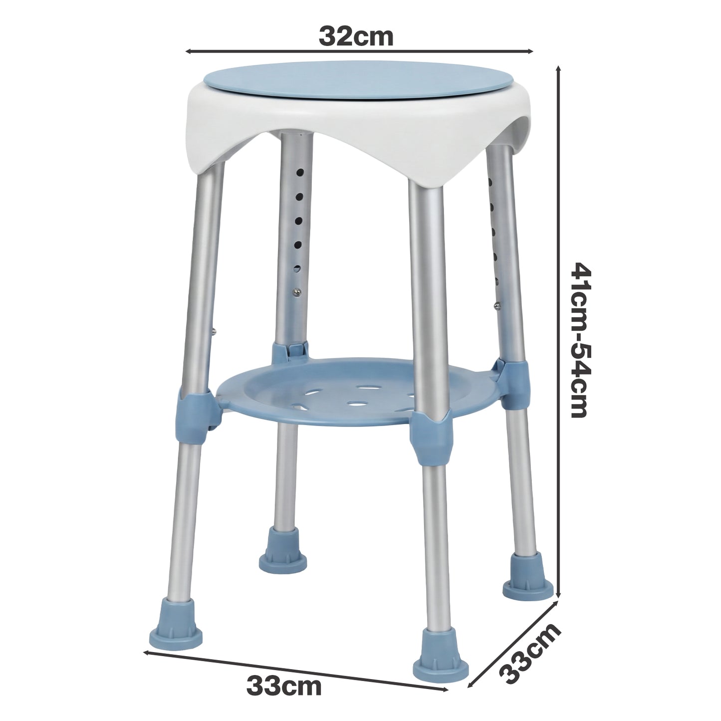 Levede Shower Chair Swivel 6-Level Adjustable Height Shower Bath Stool Seat