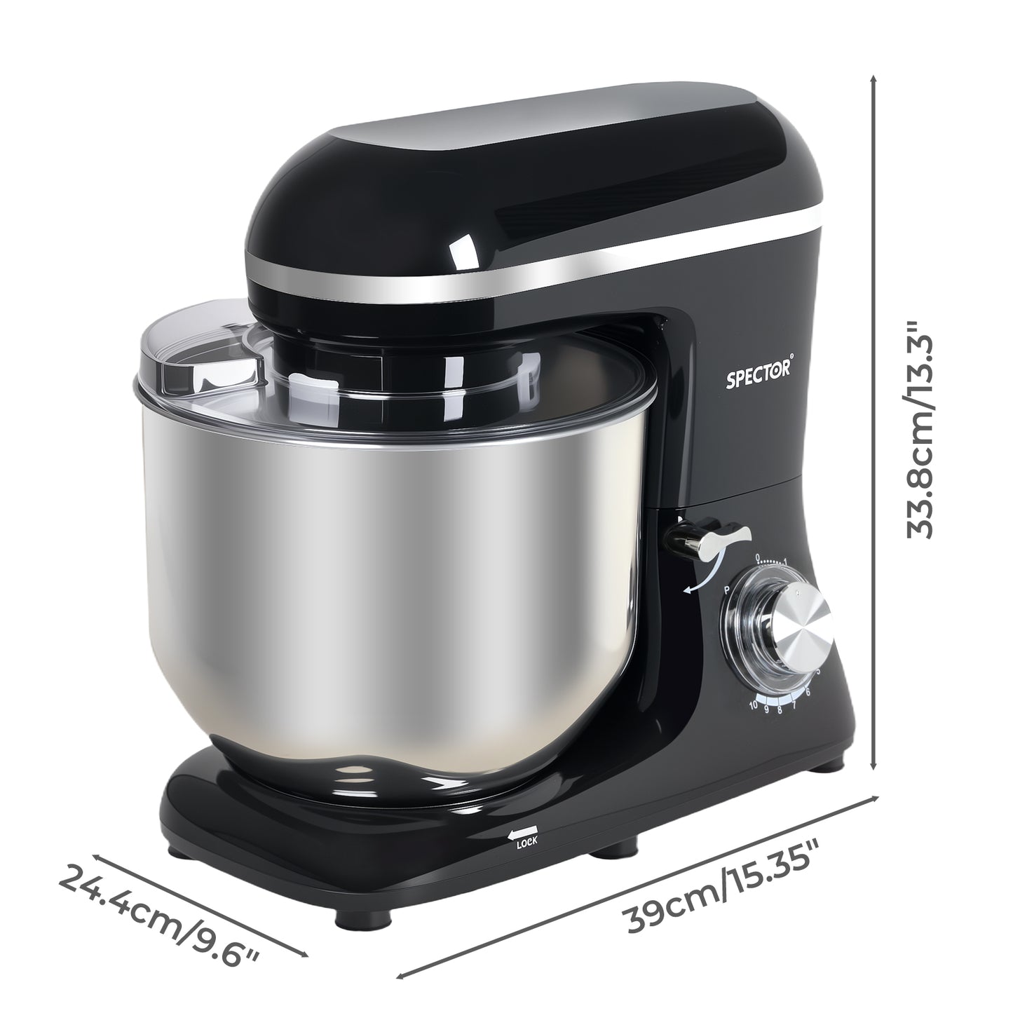 Spector Electric Food Stand Mixer 8L Stainless Steel Mixing Bowl 1300W 10 Speeds