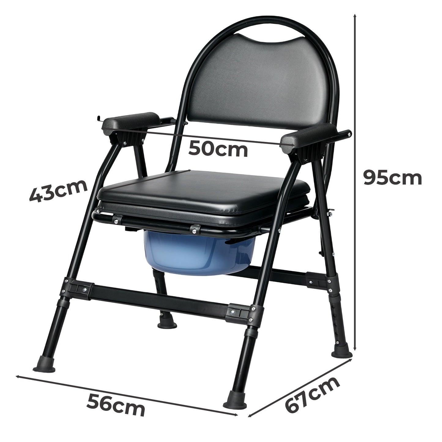 Levede Commode Toliet Chair for Disabled Folding Adjustable Remmoveable Seat