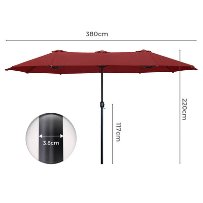 Mountview Large Parasol Patio Umbrella Outdoor Garden Pool Sunshade Double-Sided