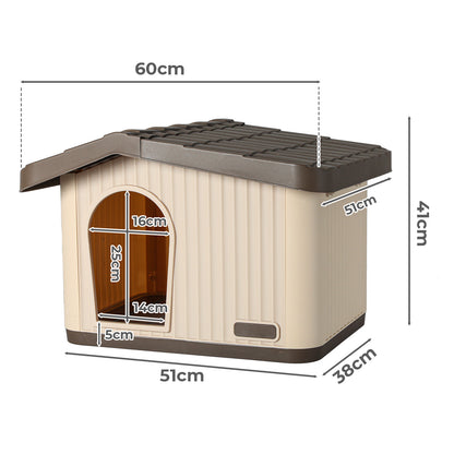 Skylos Plastic Dog House Pet Kennel Shelter for Small Medium Dogs Indoor Outdoor