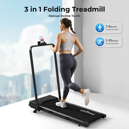 Centra Treadmill Running Machine Folding Walking Pad 4 in 1 Bluetooth LED Remote