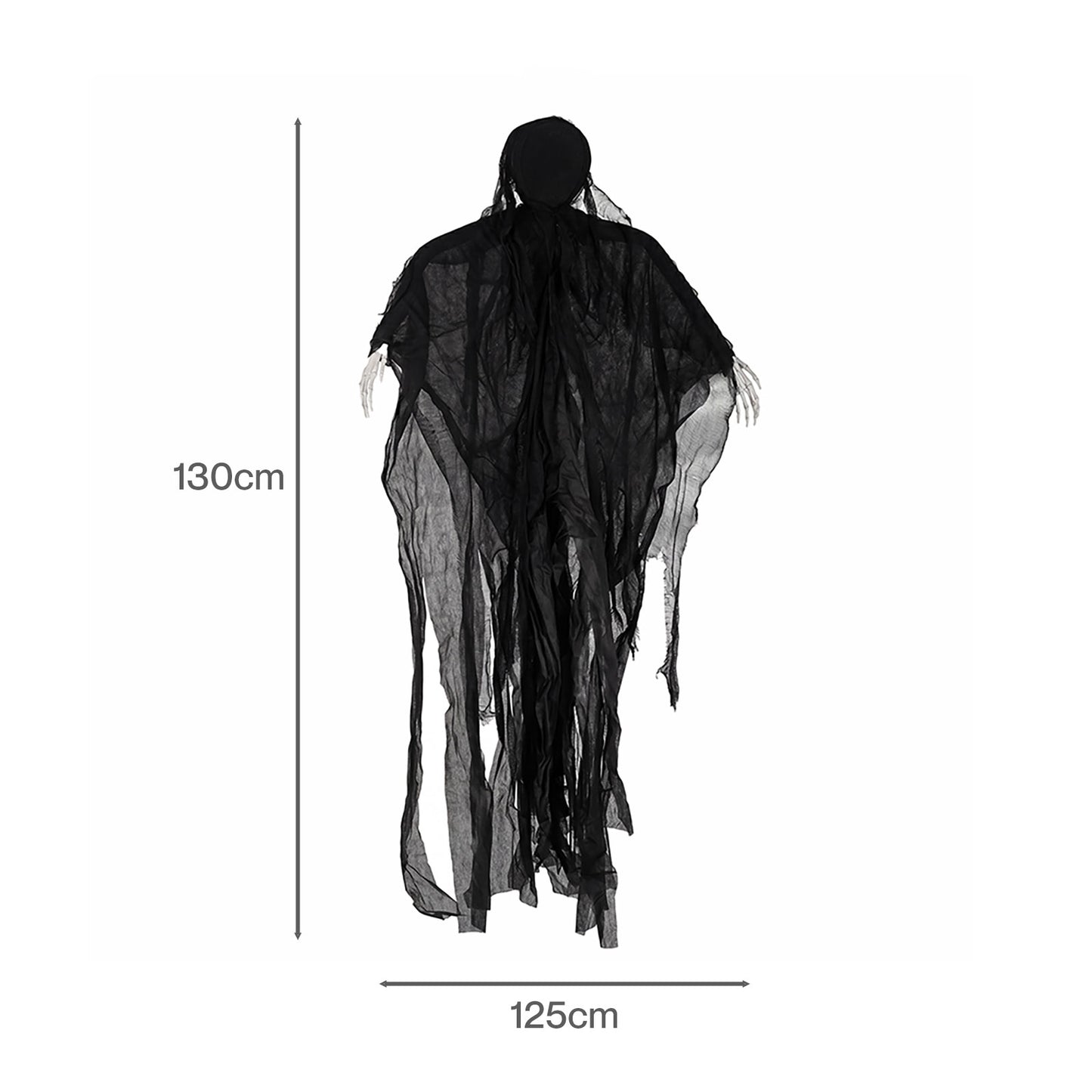 Yezi Halloween Decorations Grim Reaper 130cm Black Polyester Foam