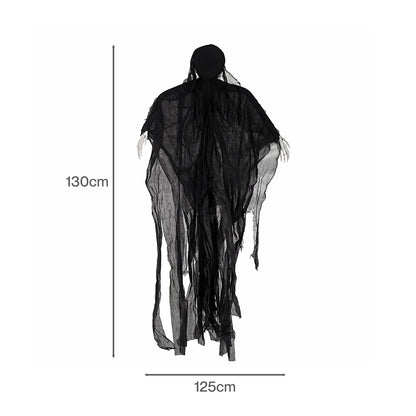 Yezi Halloween Decorations Grim Reaper 130cm Black Polyester Foam