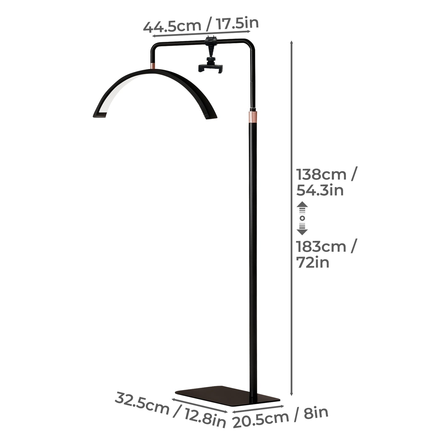 Emitto LED Lash Light Half Moon Lamp for Lash Extension Tattoo Aluminium Alloy
