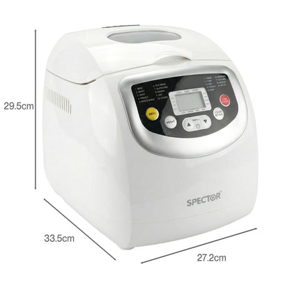 Spector Bread Maker 2lb Loaf Machine with 19 Programmer Timer 3 Crust Non-Stick