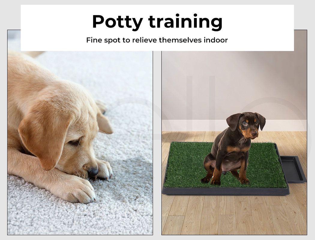 Pet Dog Toilet 2 Layer Training Puppy Pads Portable Grass Tray Turf Mat Indoor