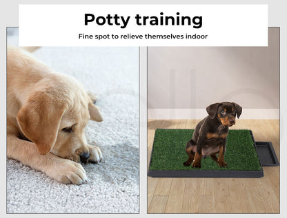 Pet Dog Toilet 2 Layer Training Puppy Pads Portable Grass Tray Turf Mat Indoor